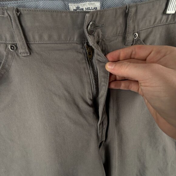 Peter Millar Pants Men Gray Size 35 Golf Cotton Modal Spandex Stretch Active - Picture 8 of 16